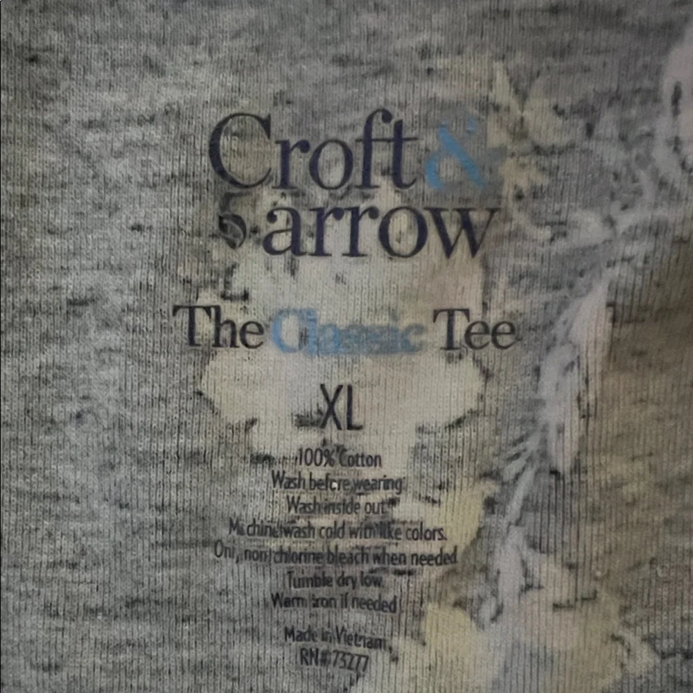 Croft & Barrow Black Floral Short Sleeve Tee - Picture 2 of 2